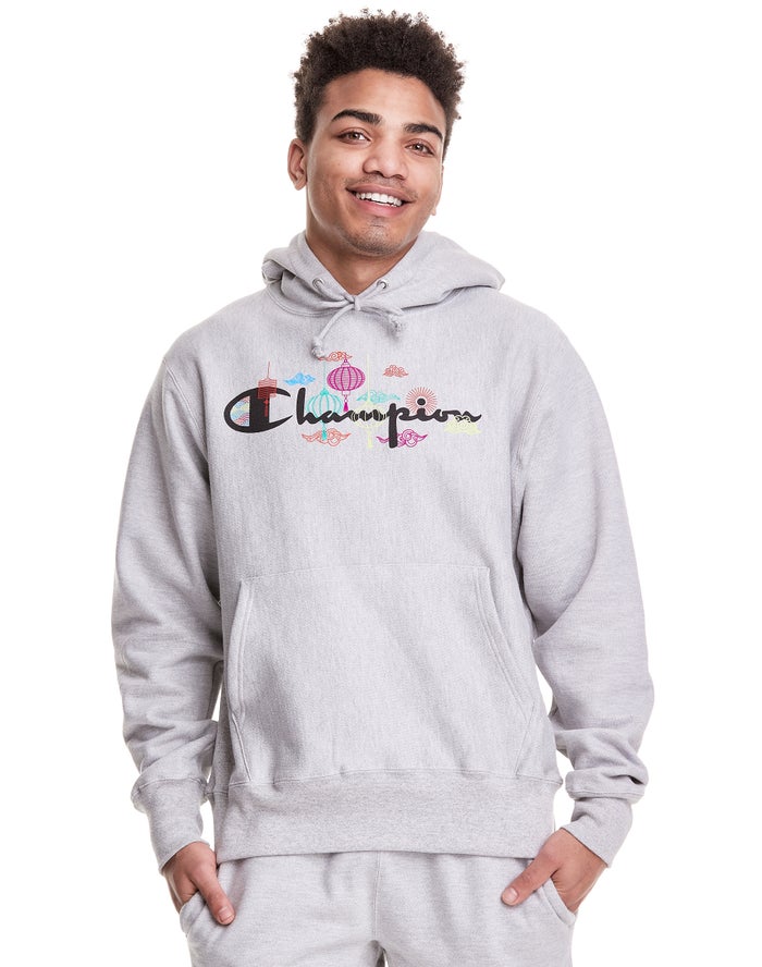 Champion Reverse Weave Lunar New Year Hoodie Heren - Grijs - Belgie 5621JIAQV